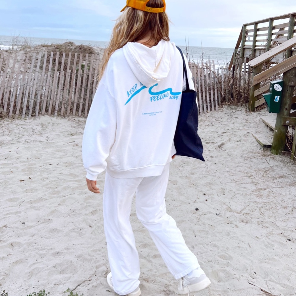 KEEP THE FEELING ALIVE WIDE LEG SWEATPANTS - VANILLA - Picture 3 of 8